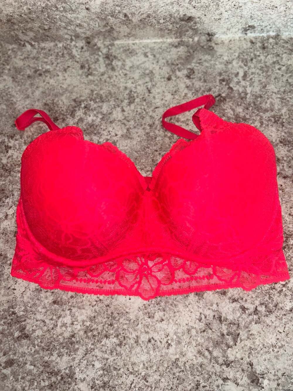 Victoria's Secret PINK Lace Push-Up Bralette Red Size M(D-DD)
